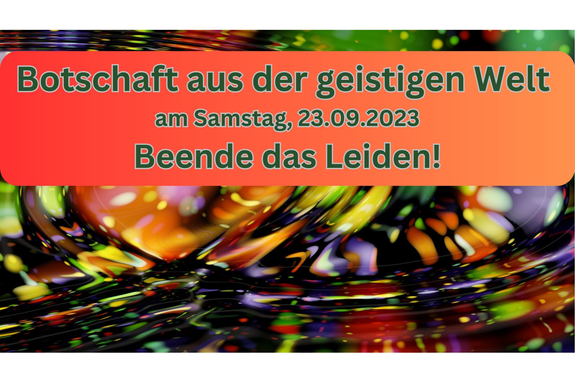 Heutige Affirmation – beende das Leiden